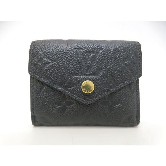 Louis Vuitton Black Bifold Portefeuille Noir Empreinte Wallet Zoe - Picture 1 of 1